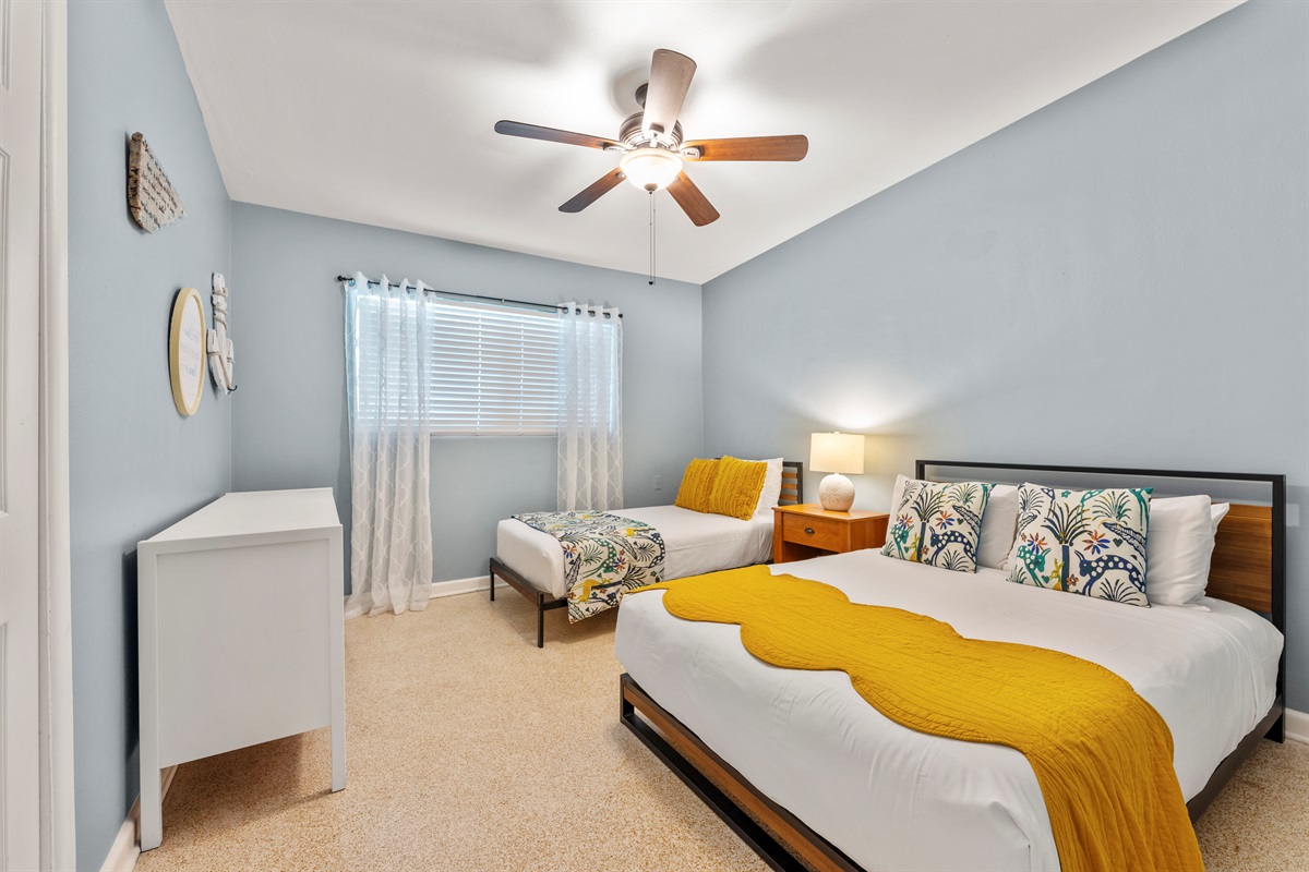 Ocean Room with a twin bed and full bed