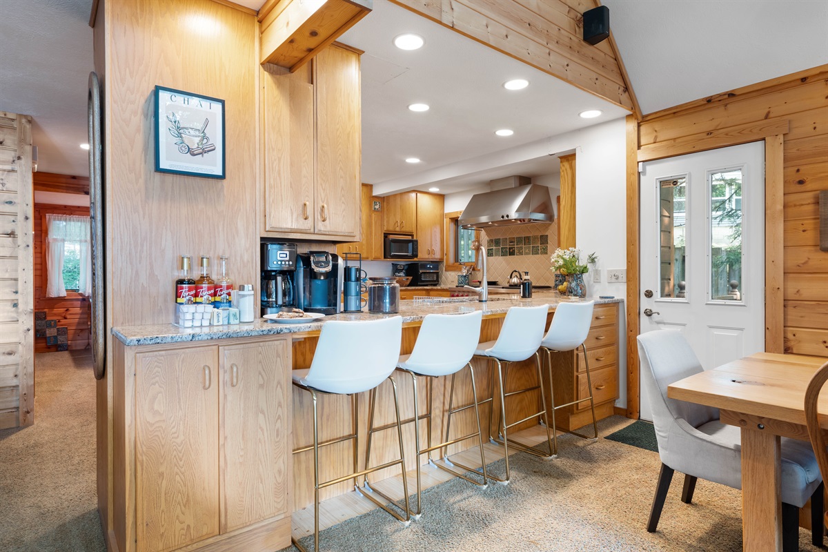 Enjoy the extra seating with the breakfast counter while you chat with the chef.