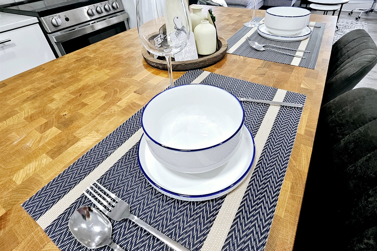 Place setting for two