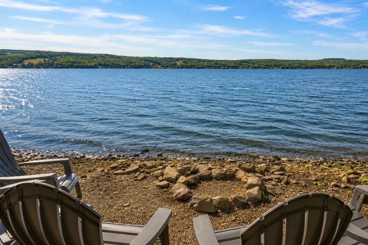 Expansive water views showcase the beauty of the Finger Lakes, a perfect backdrop for unforgettable moments.