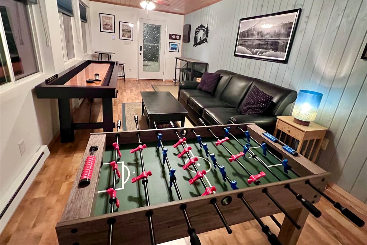 Foosball Shuffle Board and Darts