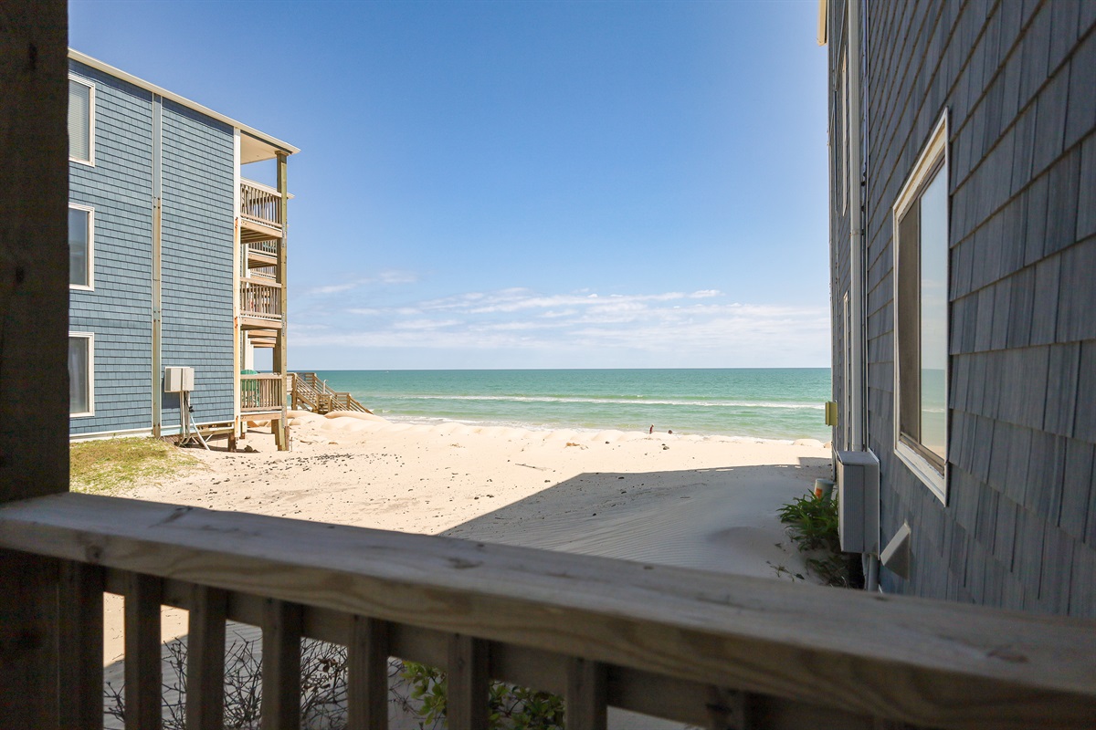 Ocean and beach views from the balcony