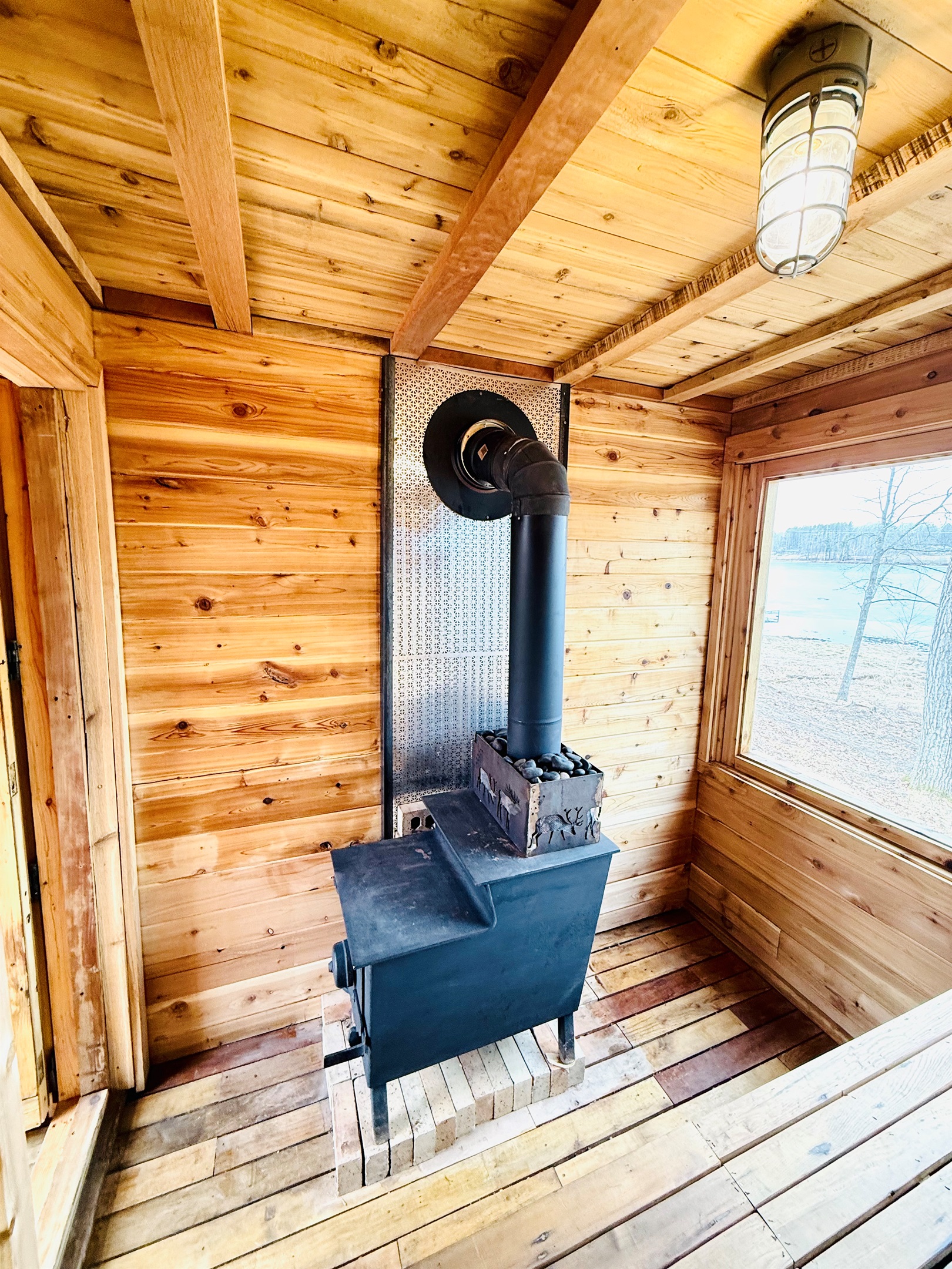 Wood burning sauna