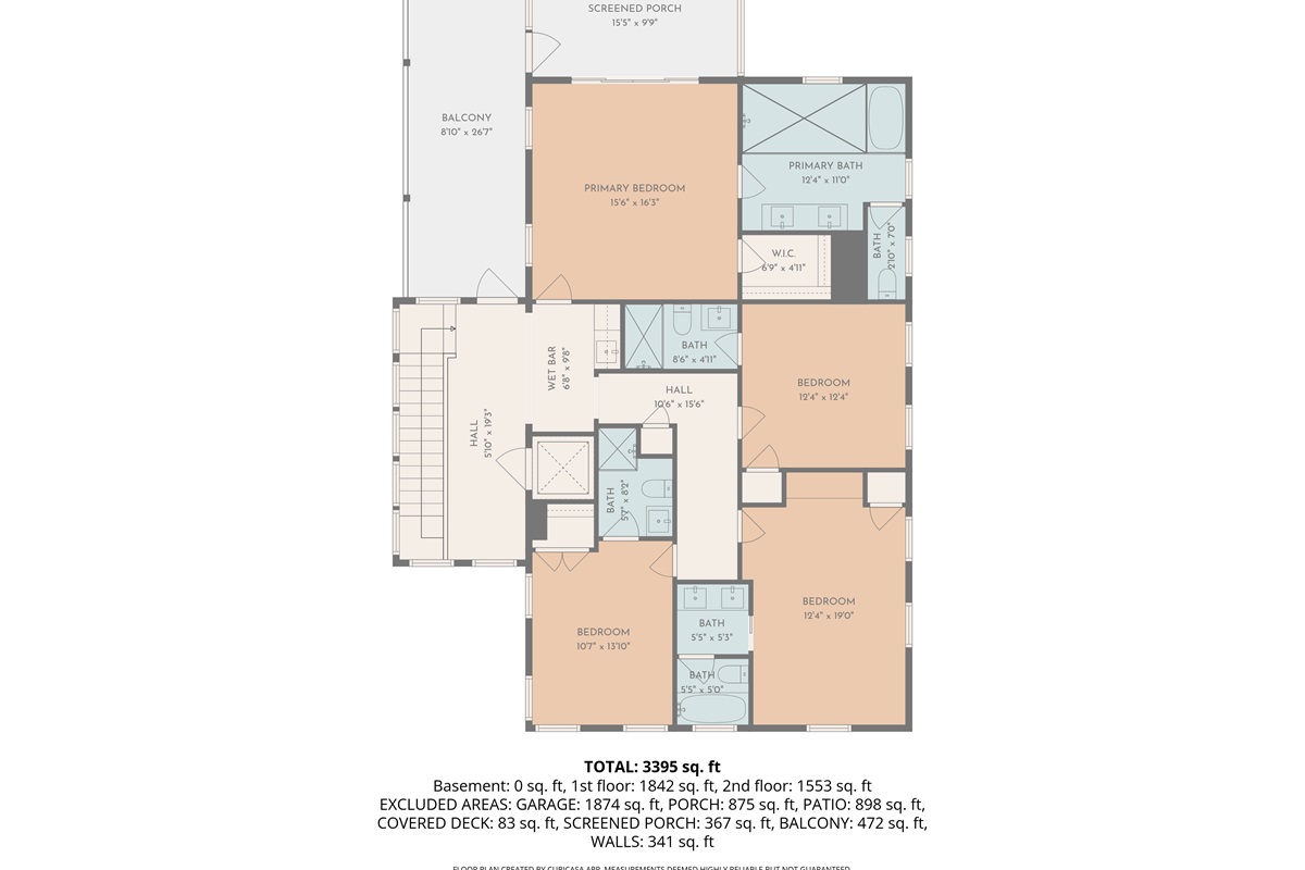Third Floor, Floor Plan | Palms Paradise | 3 29th Ave Isle of Palms, SC | IOP Escapes