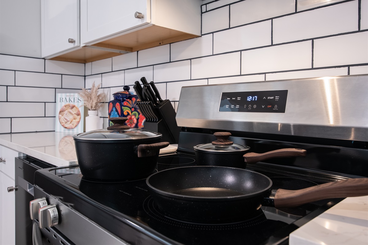 Chef-ready cookware and utensils for effortless meal prep.