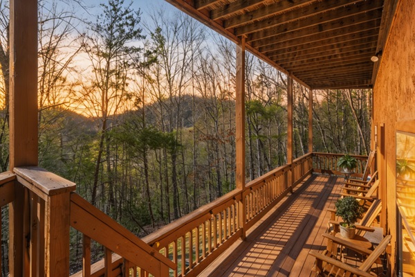 Bottom deck with the hot tub.