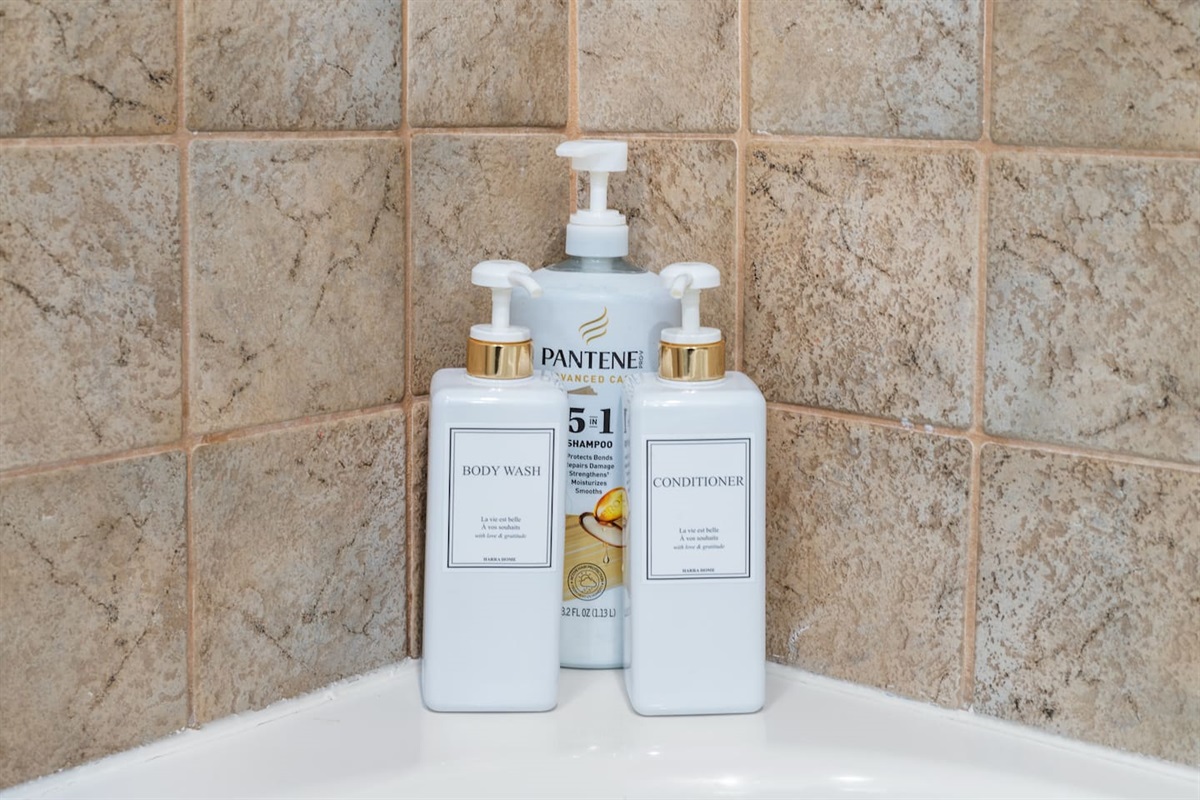 Enjoy premium, full-size bath products—including body wash, conditioner, and Pantene shampoo—so you can pack light and unwind in comfort.