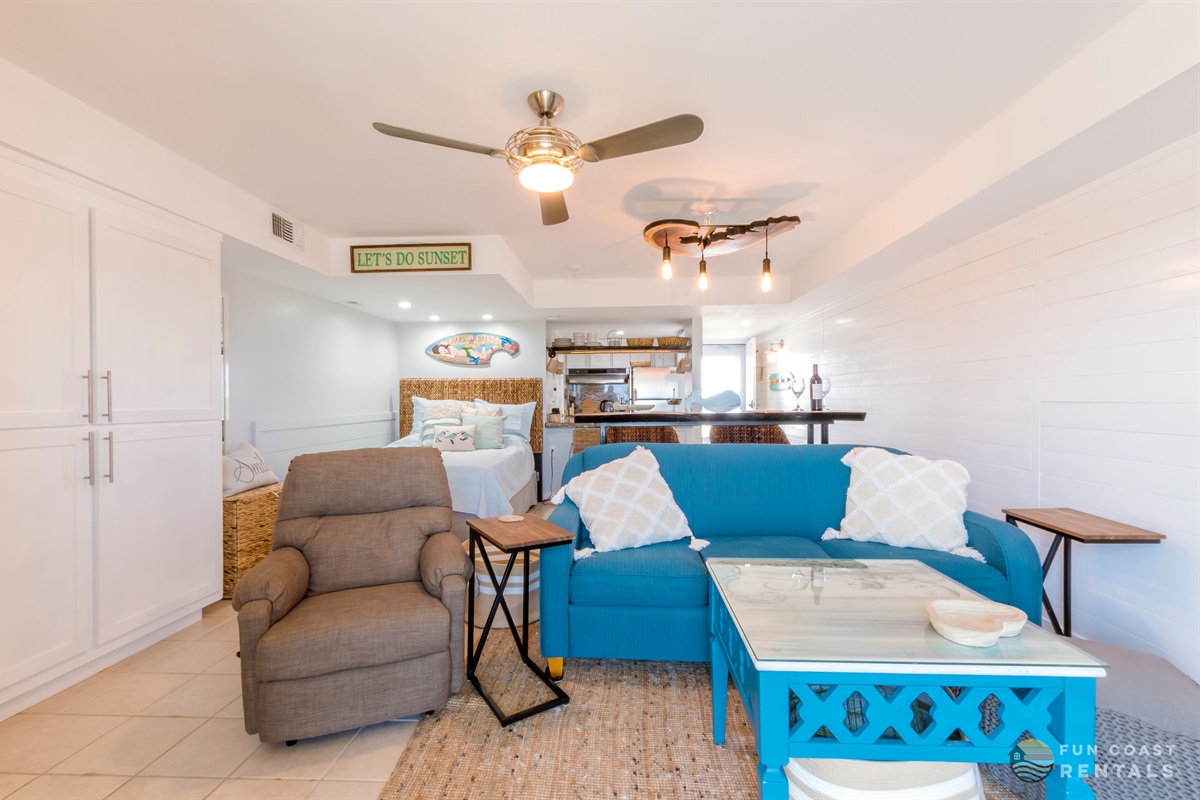 Sleeping Area and Living Room Area