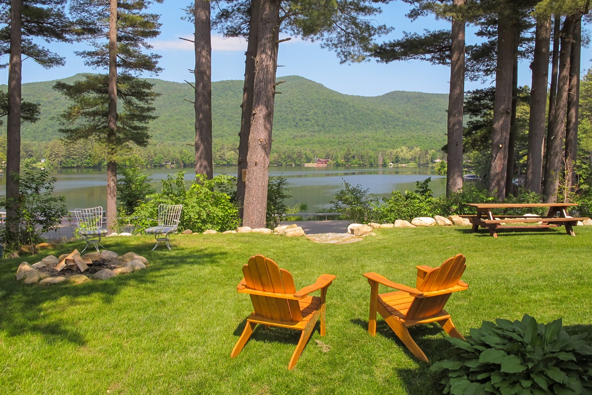 Gorgeous views from front yard - there is a small road between us and the lake