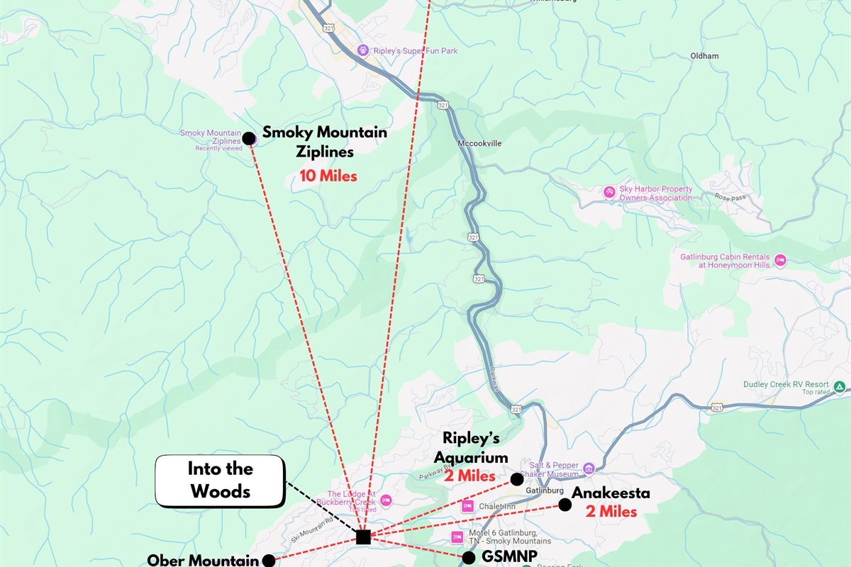 In the heart of downtown Gatlinburg and the GSMNP