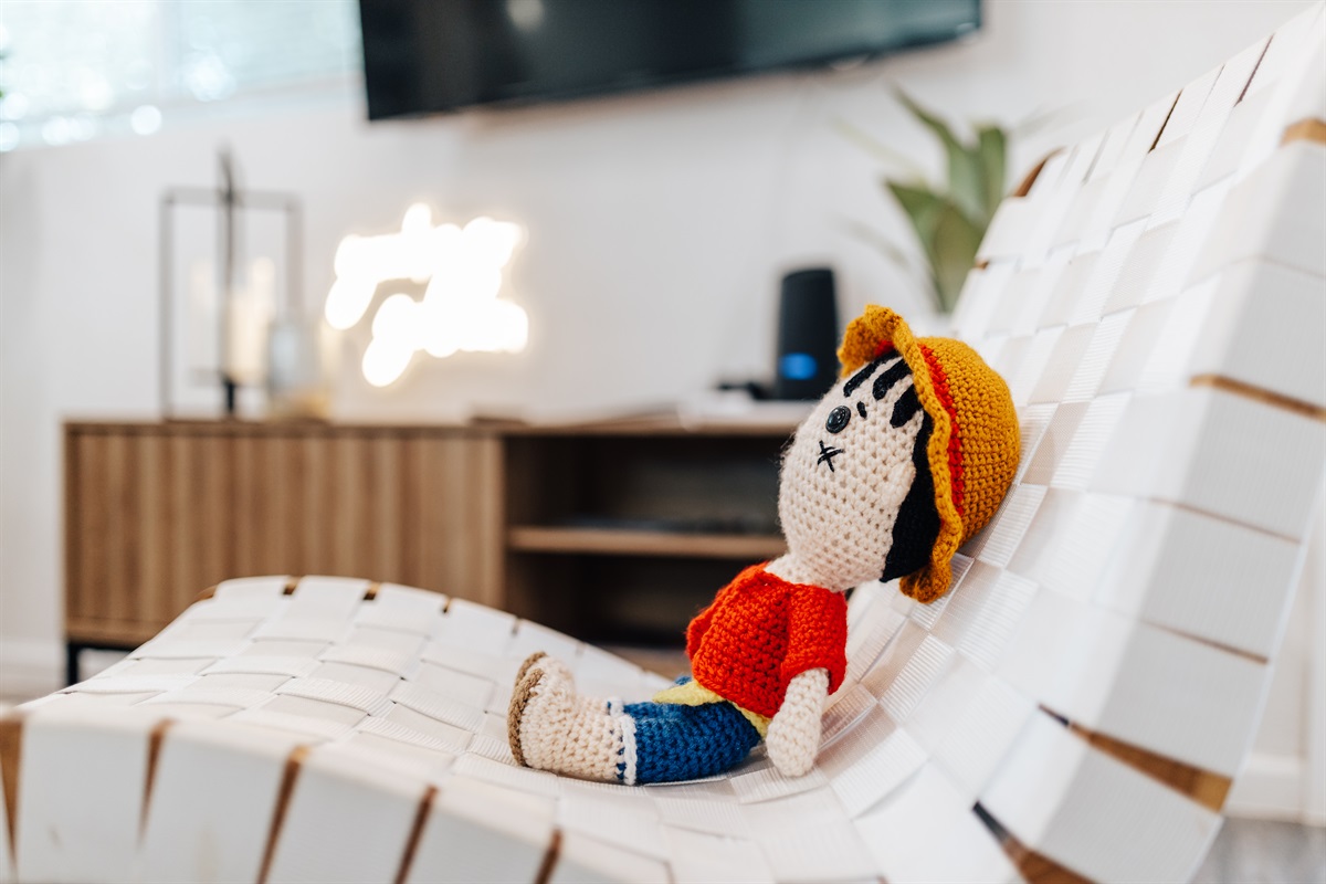 a lot of fun deco in this home making your stay fun and happy