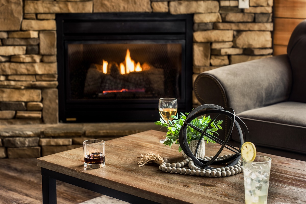 Relax in front of the gas fireplace (operational October-March), stream your favorite shows and movies, or hang out with loved ones.