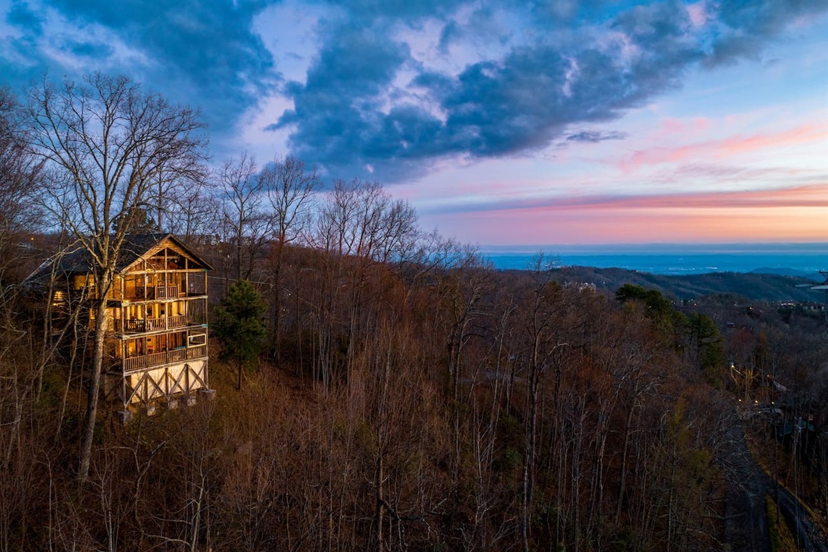 As the sun sinks low, settle into your retreat at the top of Chalet Village