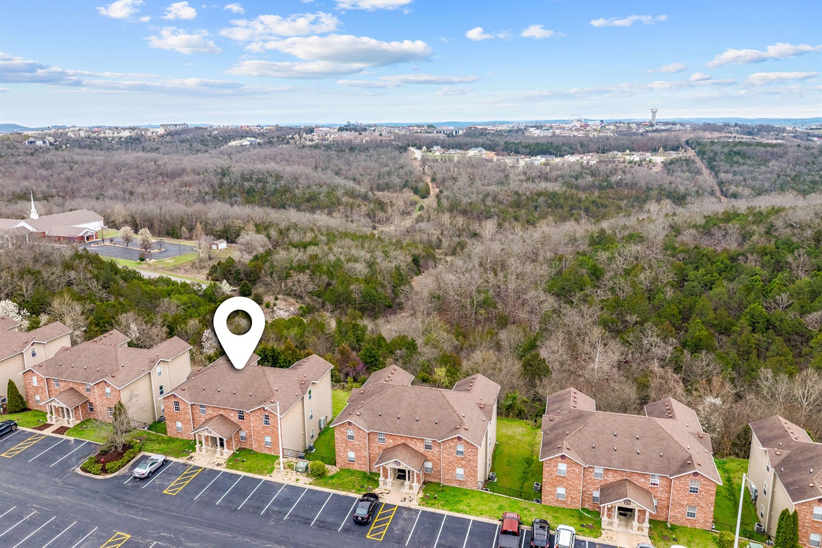 Aerial view showing the property location