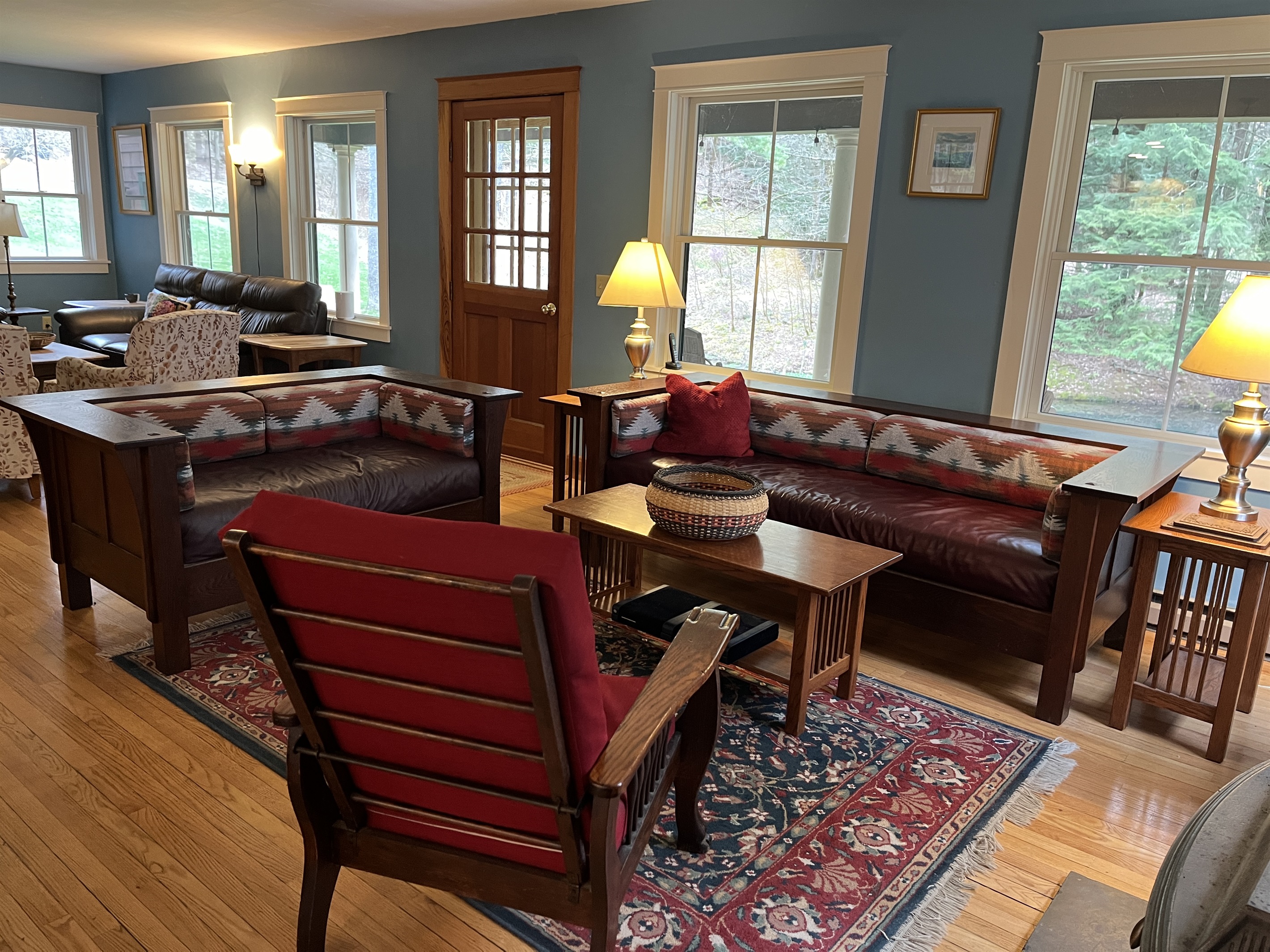 Custom built furniture by your host in the living room