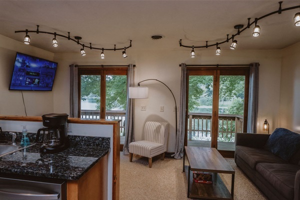 Slider doors to the deck