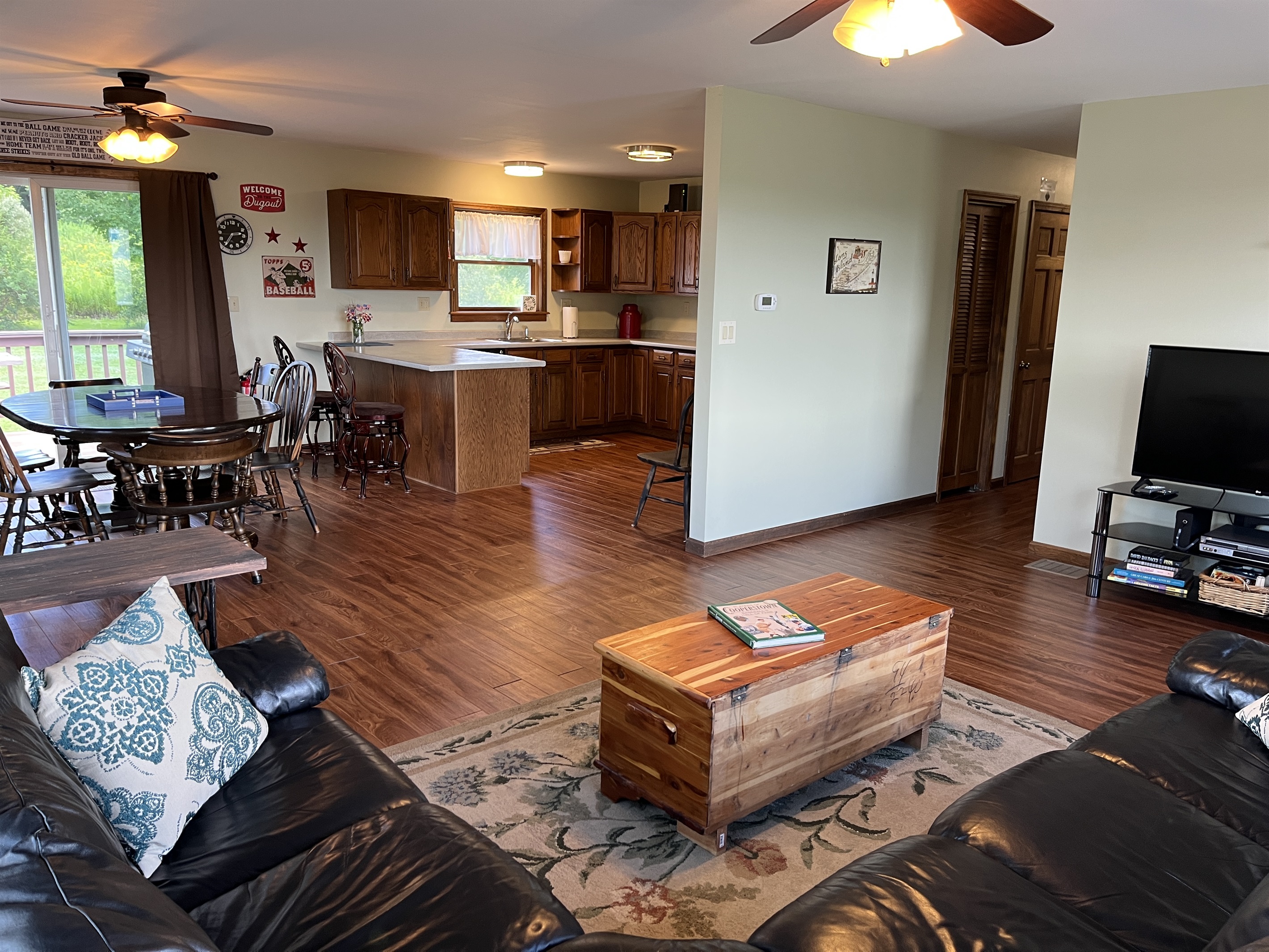 Open concept Kitchen, dining and living area