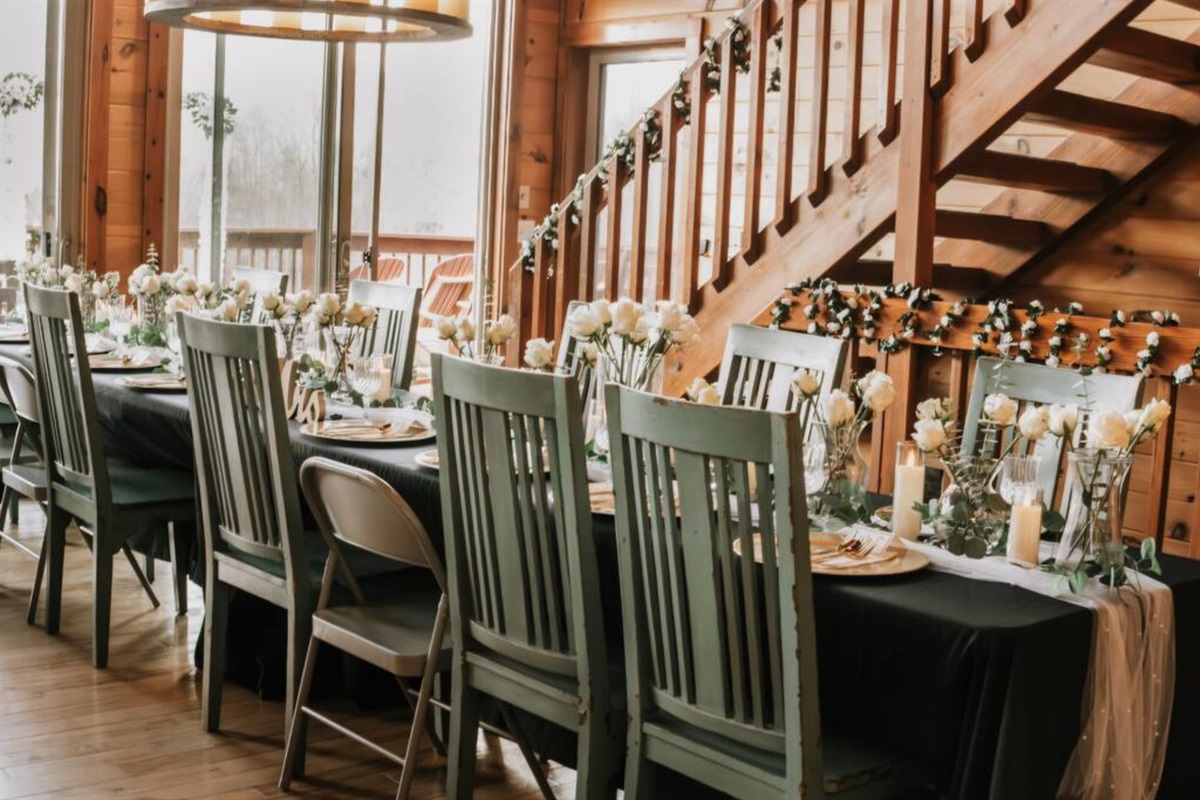 The cabin is yours to transform into the perfect setting for your special day.