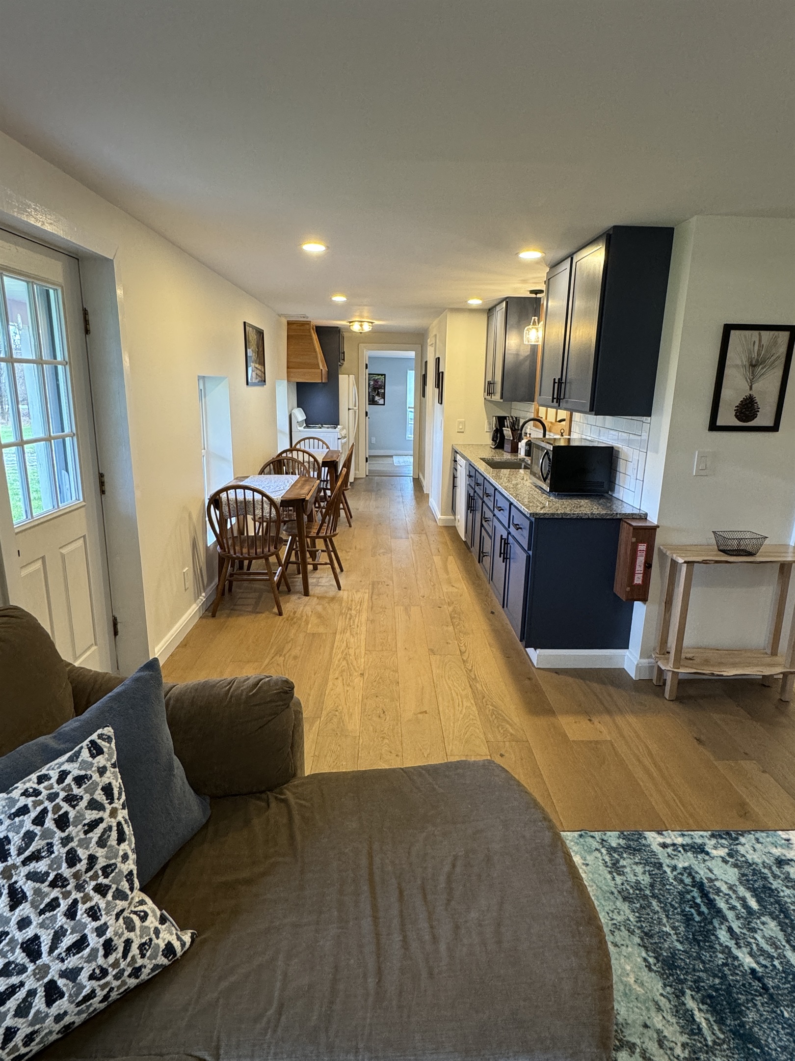 Living room into kitchen