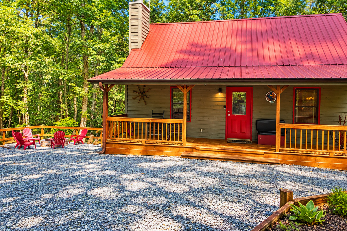 Easy access year-round: paved roads, flat driveway, and plenty of parking.