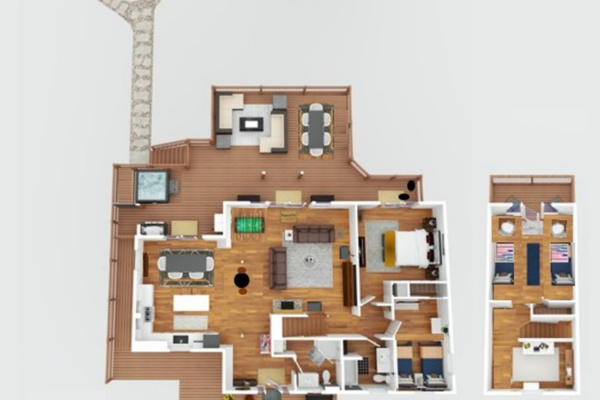 Floorplan to show the layout of the cabin and property