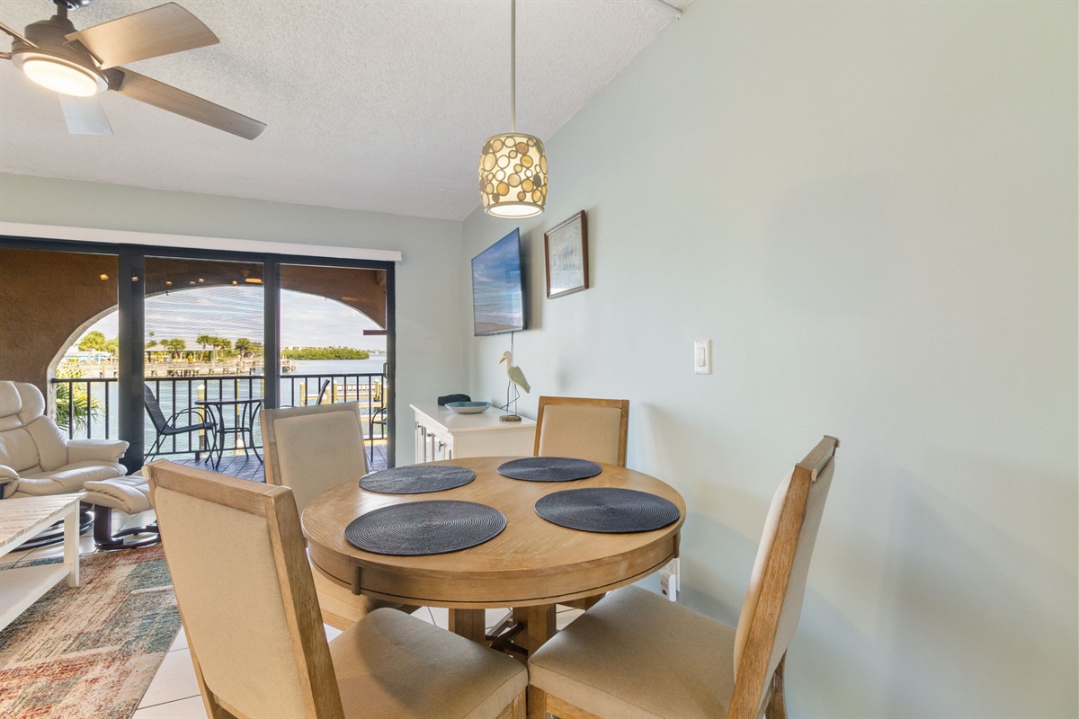 Comfortable dining area.