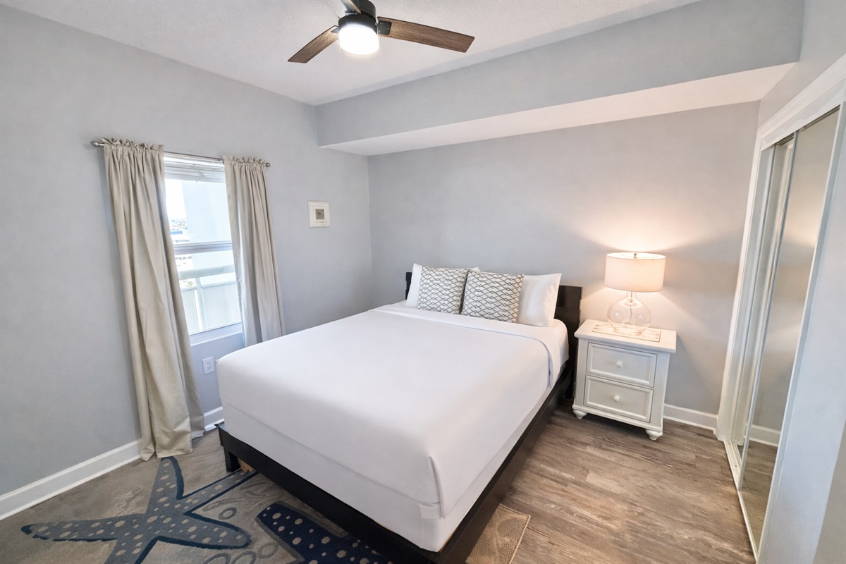 Master bedroom with queen bed