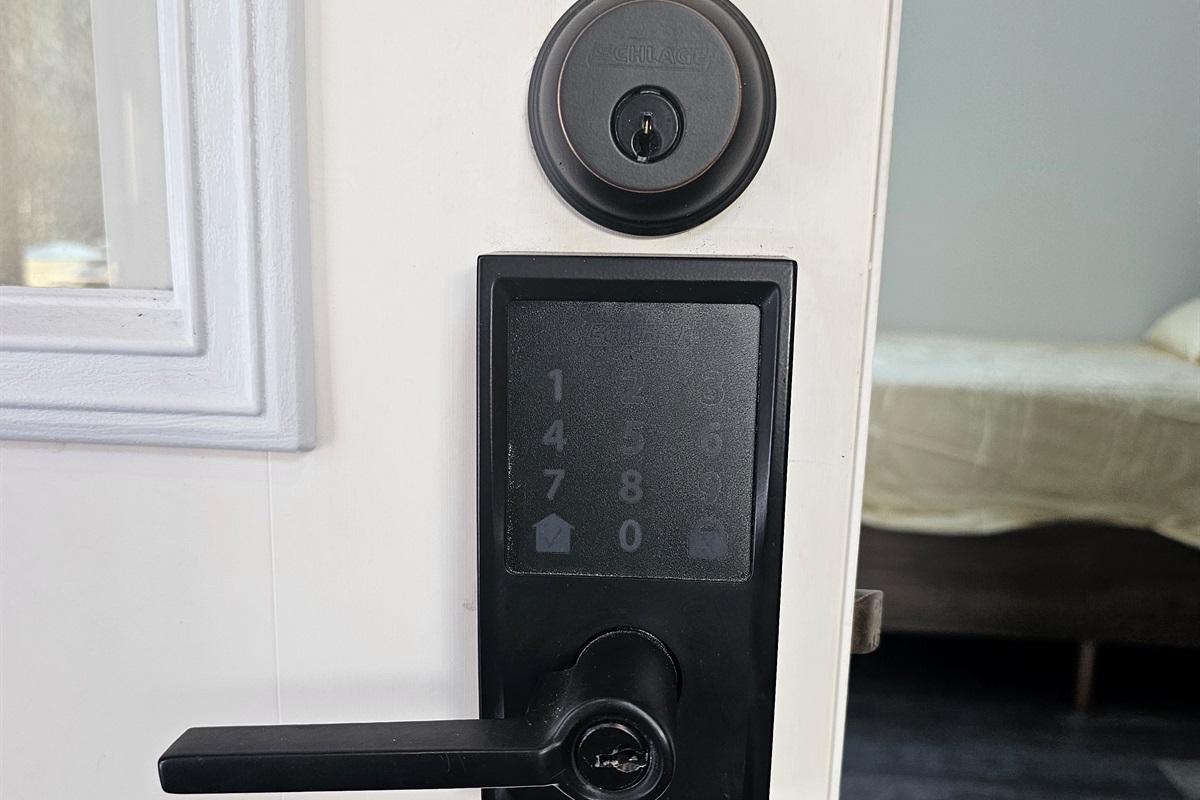 Keypad lock for entry.  Code will be sent prior to check-in.