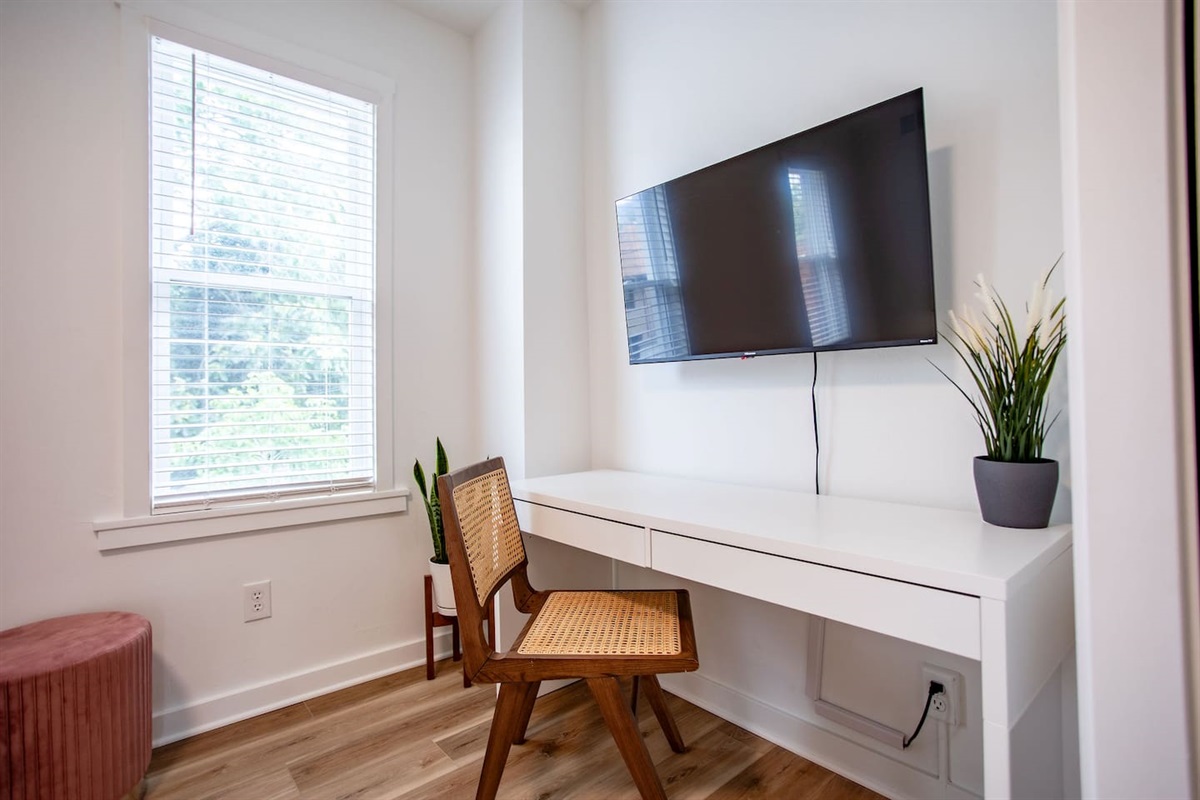 Dedicated workspace with TV