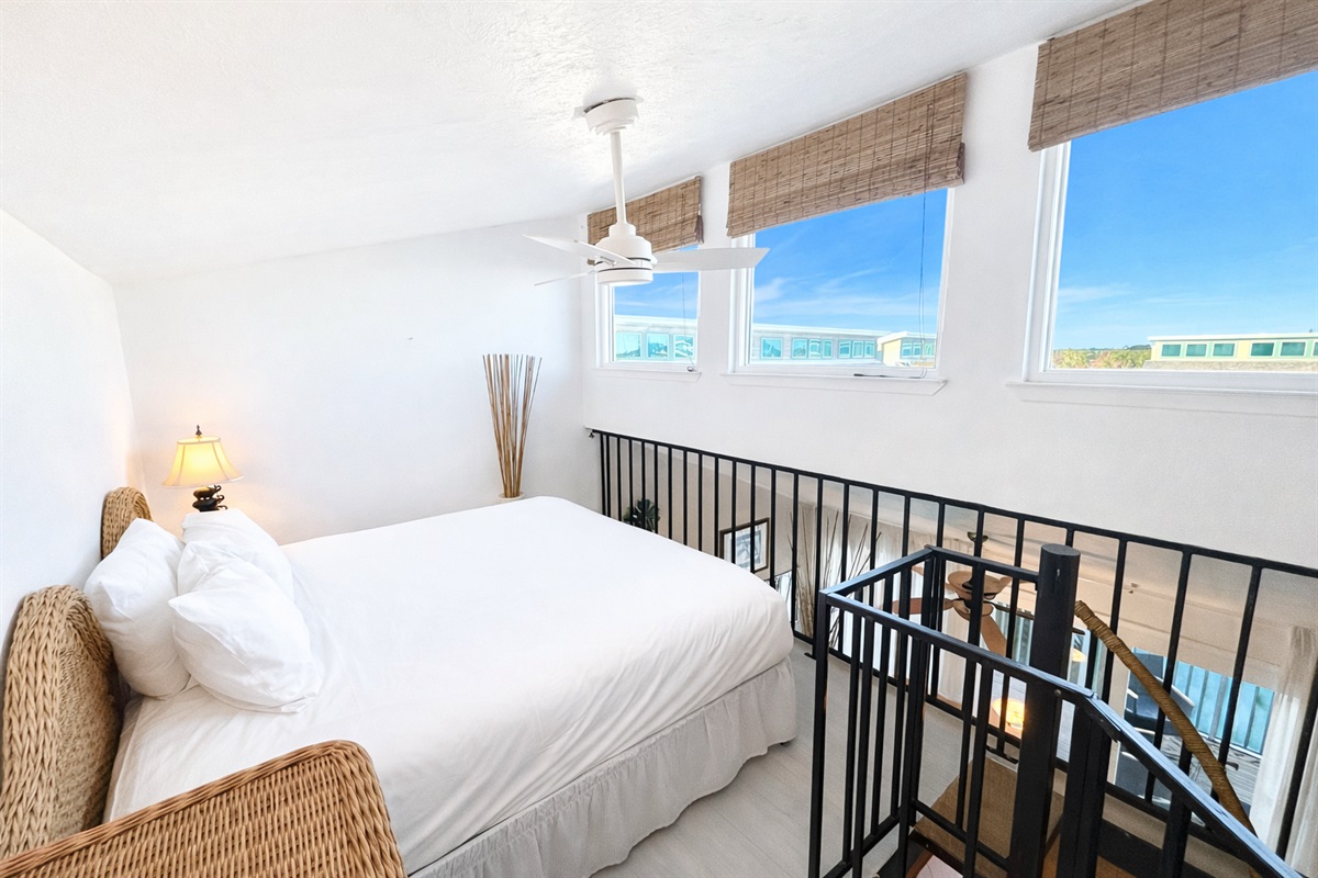 Loft bed with lots of skylight