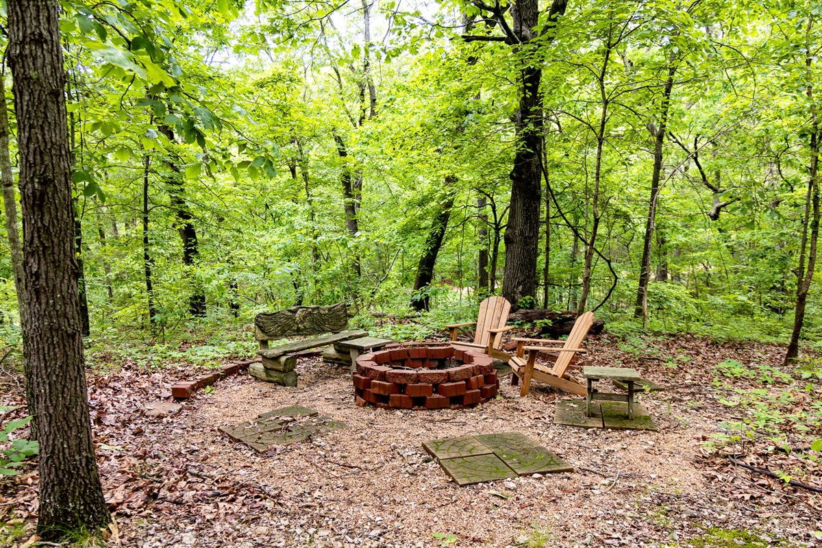 Enjoy a fire pit surrounded by nature
