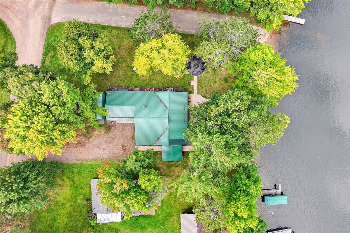 View of the home and boat launch.