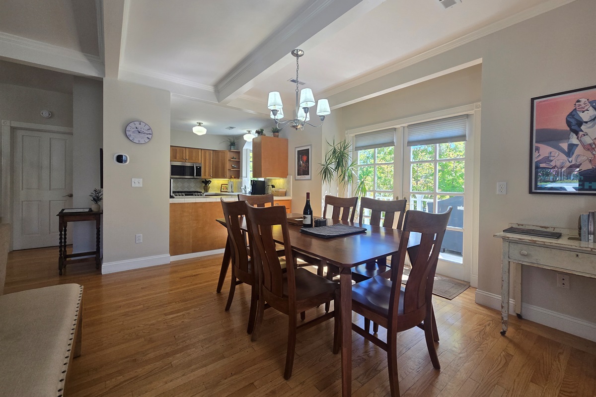 Dining room and kitchen, rear deck