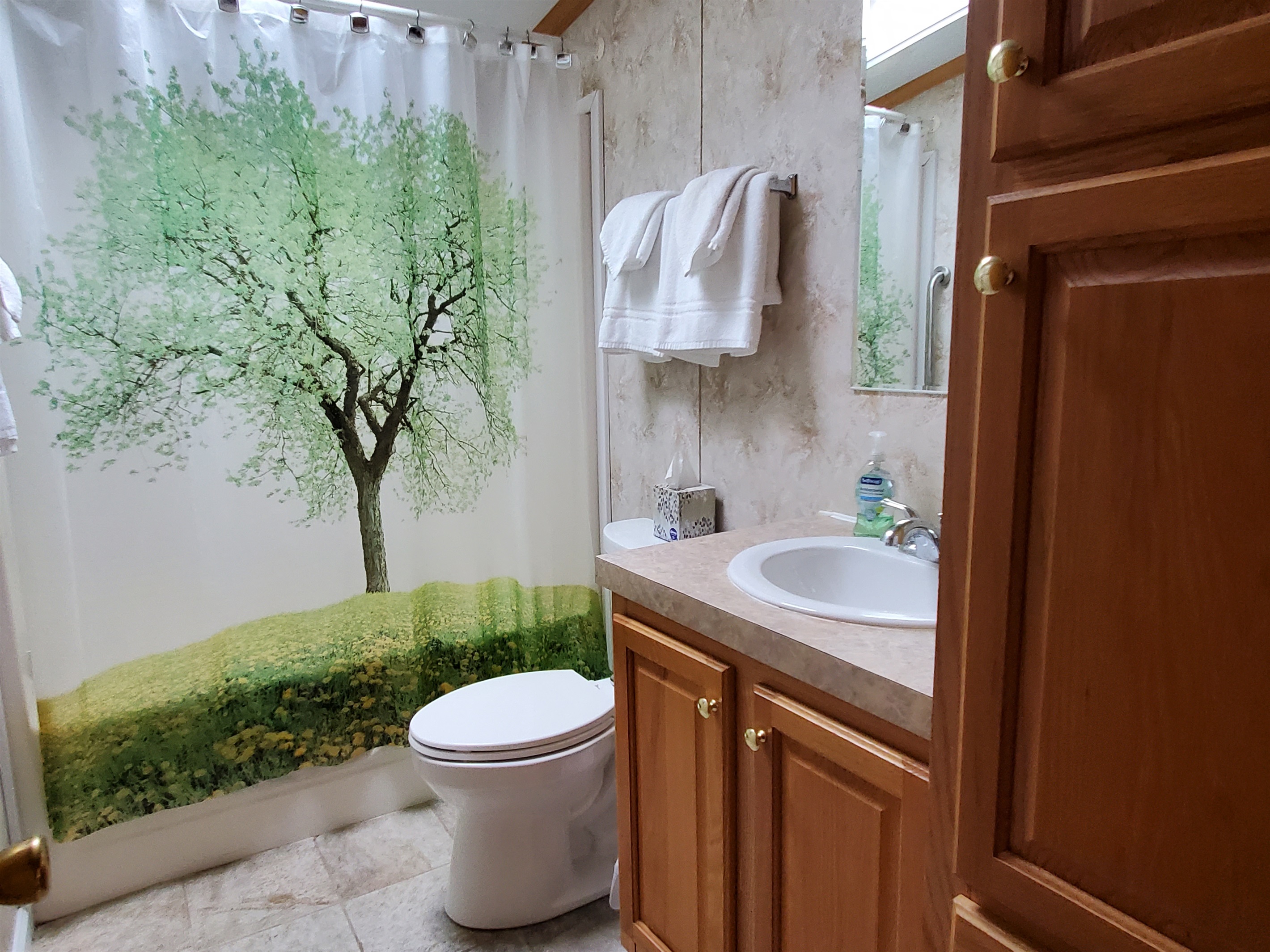 Bath off hallway w/ Tub + shower