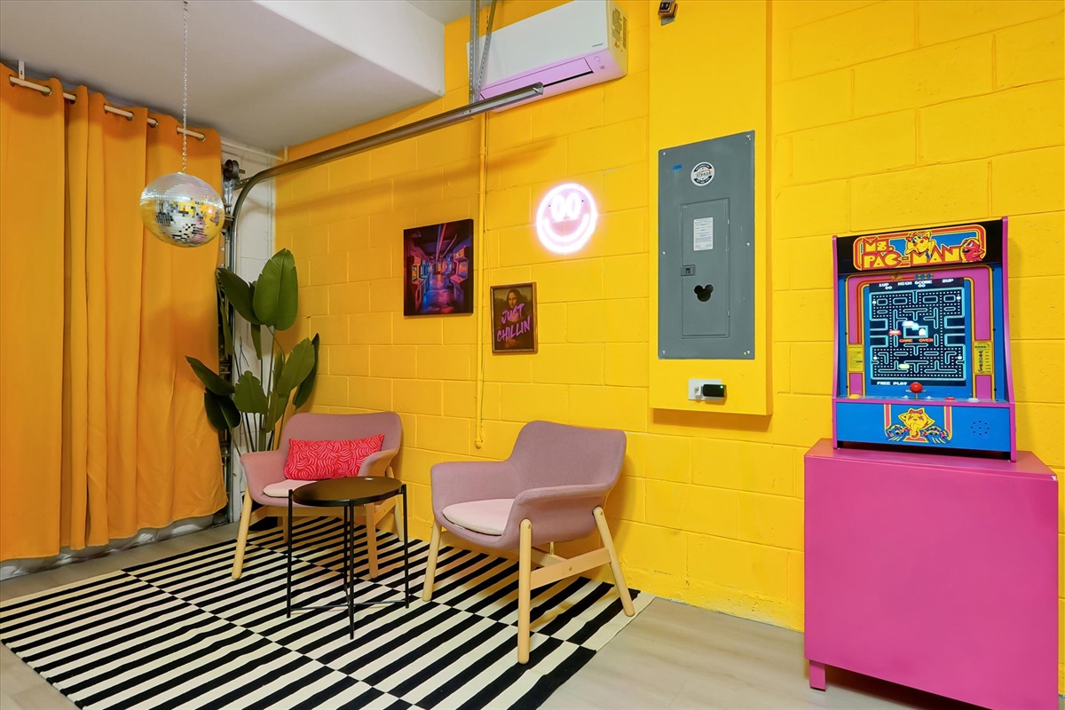 Try your hand a Ms. Pac-Man or sit and read a book.