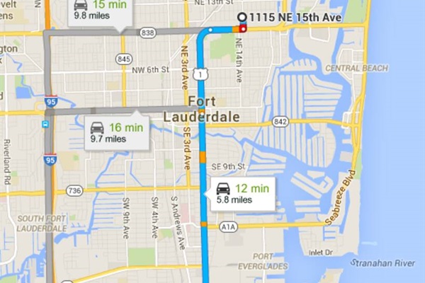 5.8 miles (9.3 km) to Fort Lauderdale-Hollywood Airport (FLL).  Miami airport (MIA) is 31.4 miles (50 km).