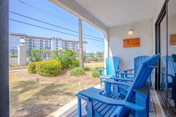 View from patio seating