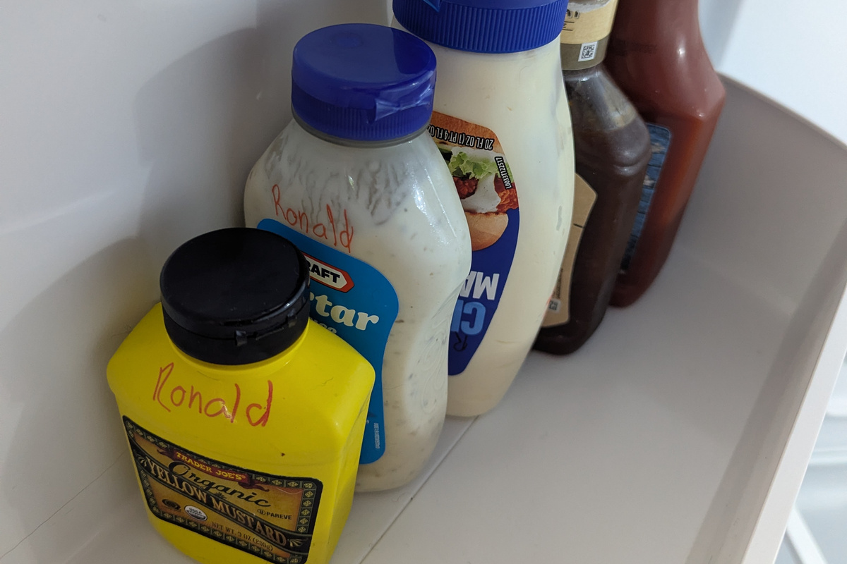 Condiments offered in refrigerator, so you don't need to bring with you! 