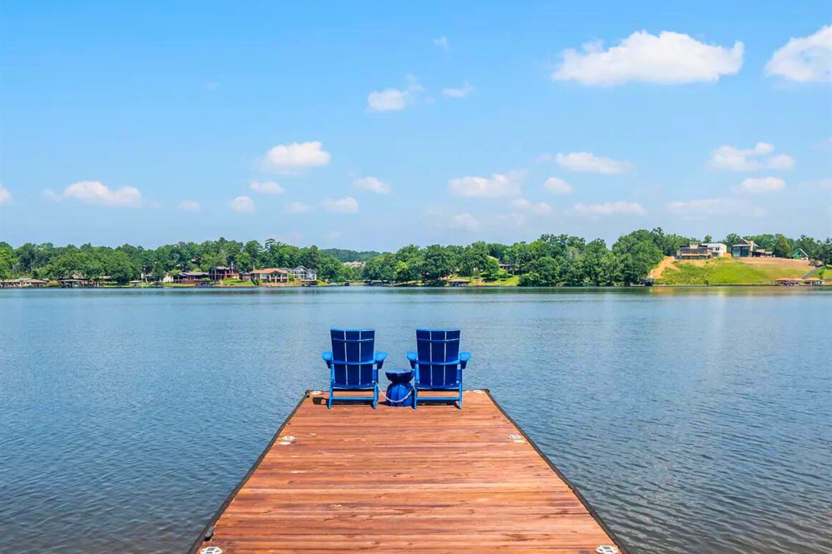 [Private Dock] The Private Dock is Perfect for Morning Coffee, Evening Cocktails, and Endless Memories. Enjoy the Beautiful Views Lake Hamilton has to Offer.