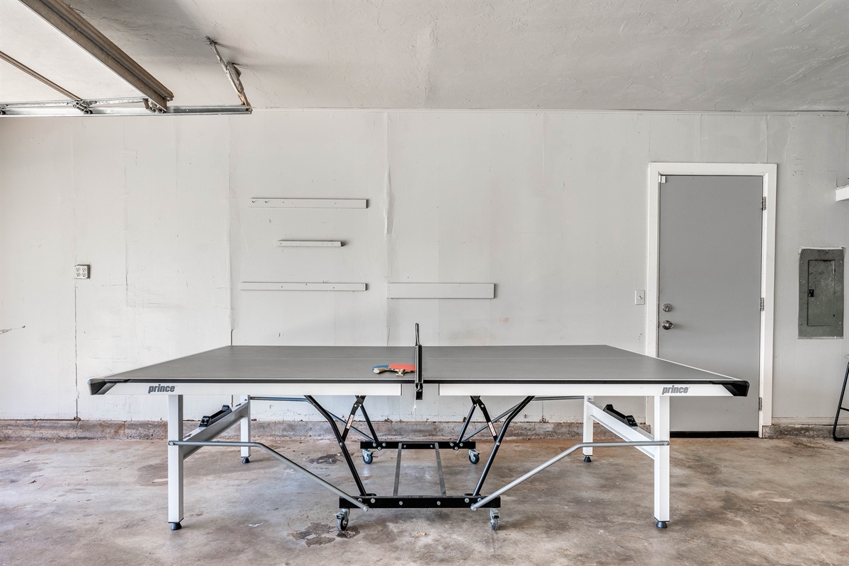 Ping Pong Table in Garage