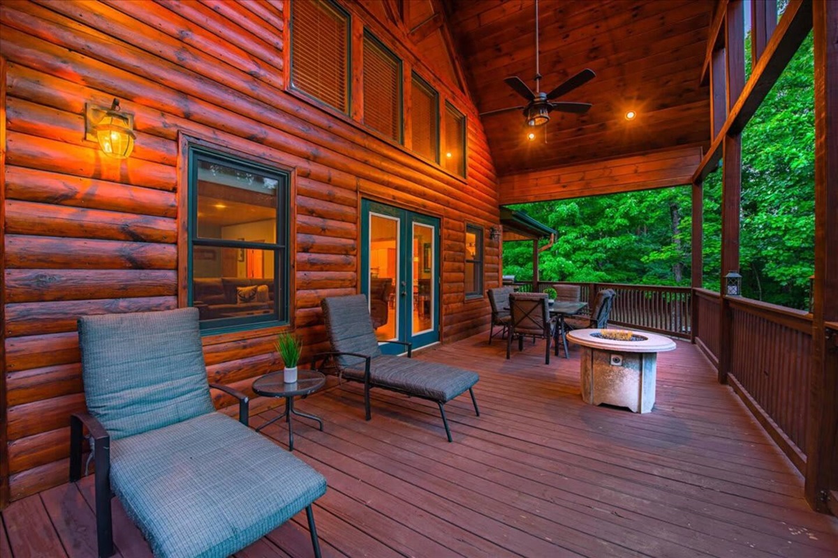 Relax on the balcony furniture while taking in the stunning view.