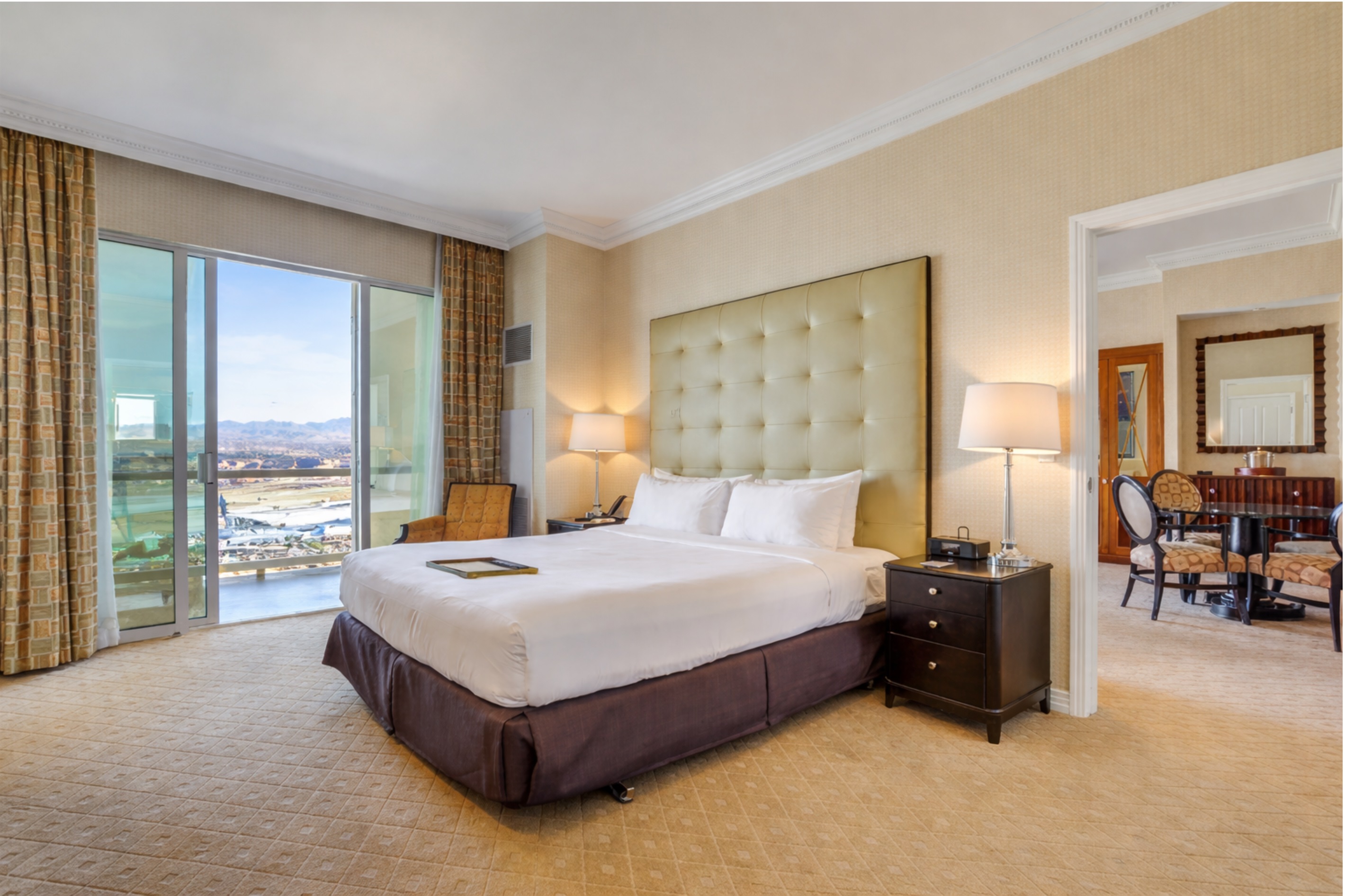 Your master suite opens to a massive balcony with breathtaking views of the Vegas desert. 🌴🌞
