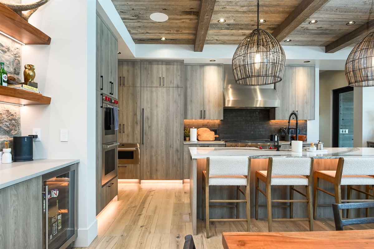 Loving this cozy rustic modern kitchen—perfect spot for morning coffee!