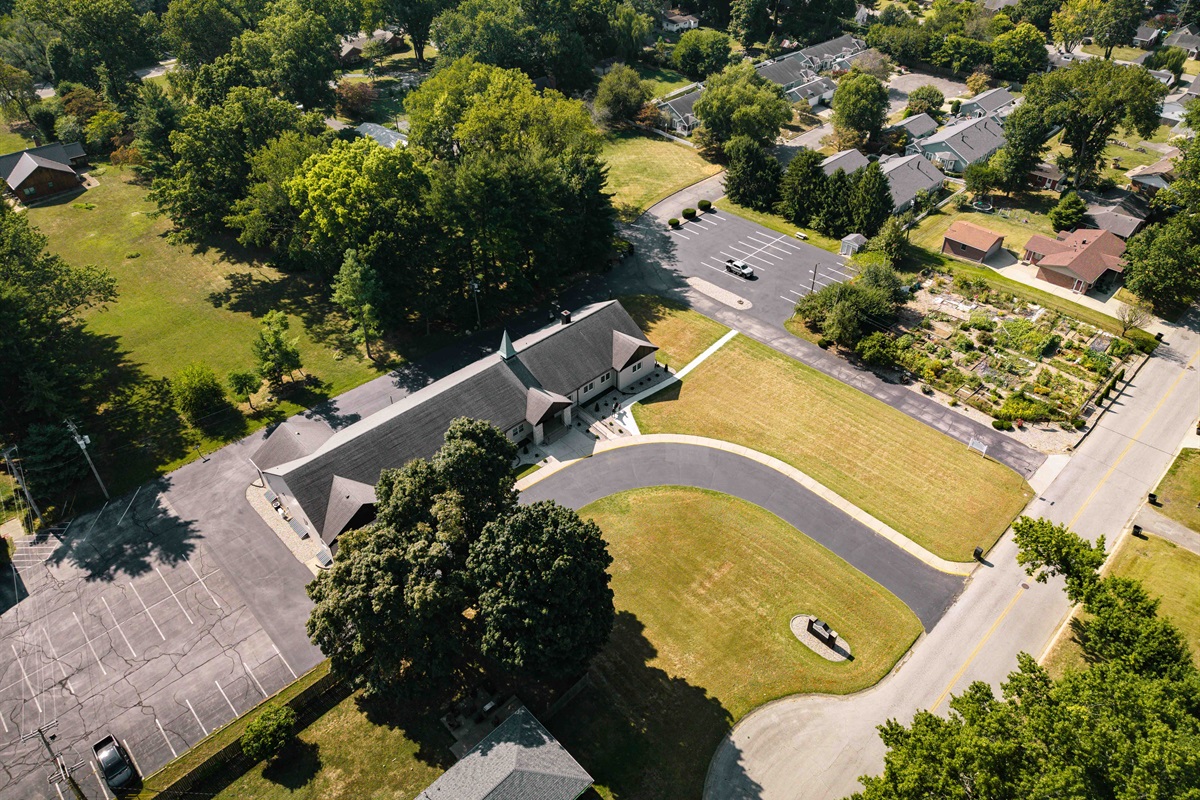Aerial View w/ Parking Lot