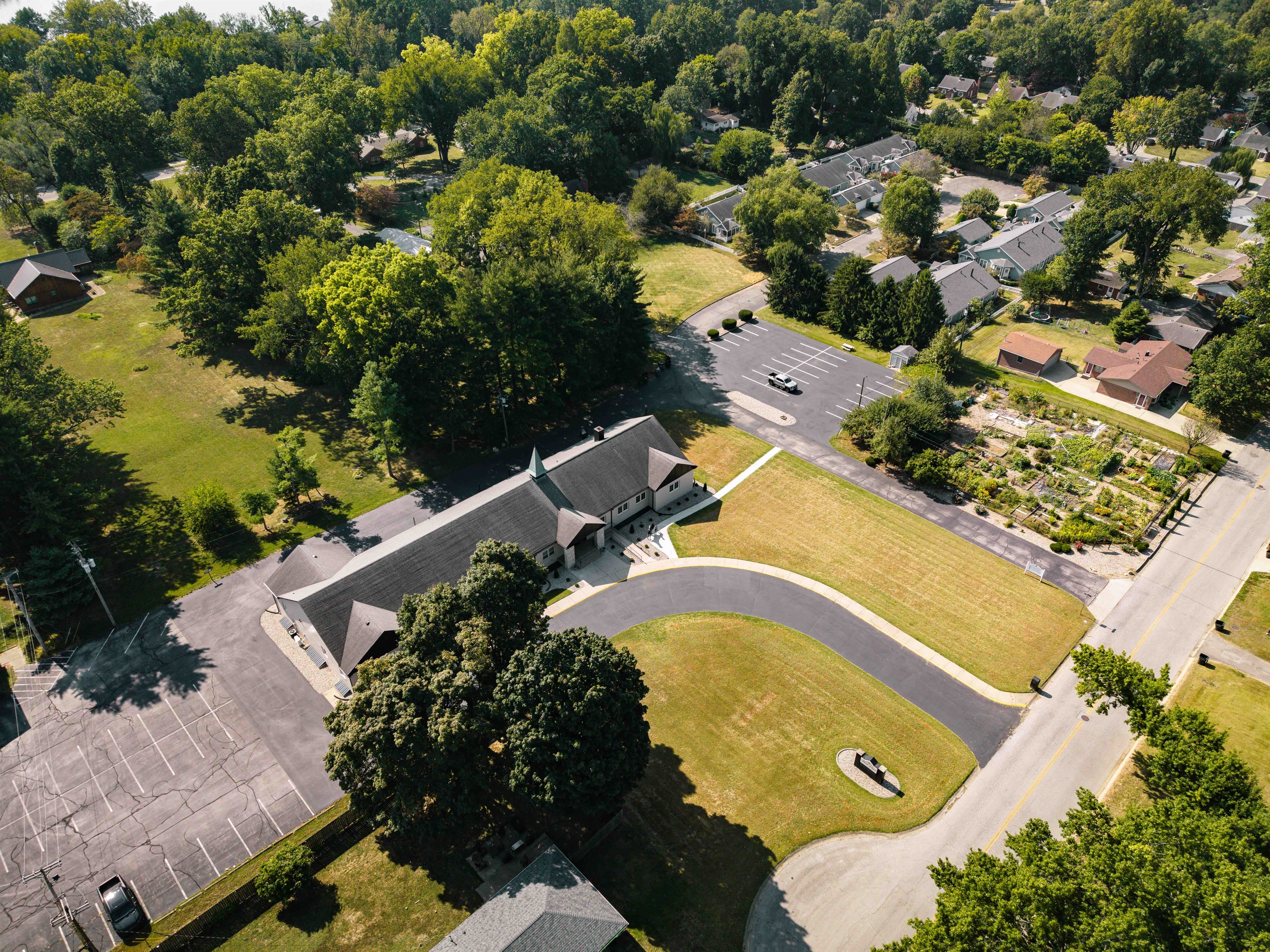 Aerial View w/ Parking Lot