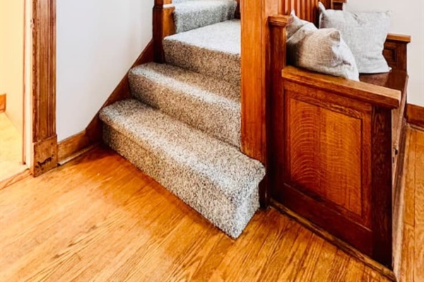 Stairs going upstairs.
