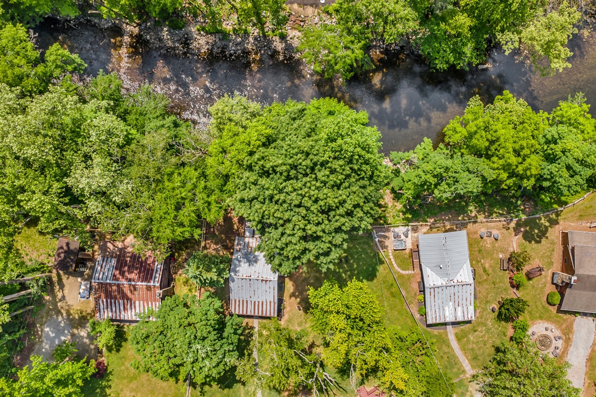 The riverbend is in a small community of cabins on Little River in Townsend, TN