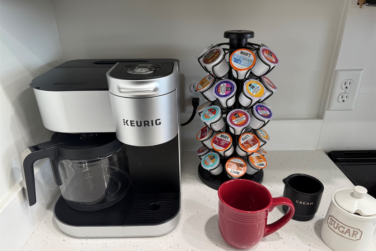 We offer both a traditional size and k-cup style coffee maker.