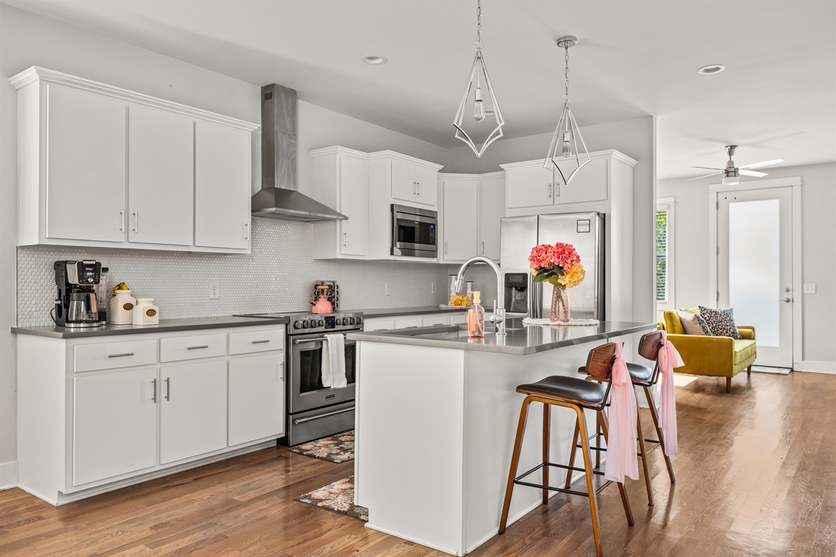 Stocked Kitchen + Island Seating