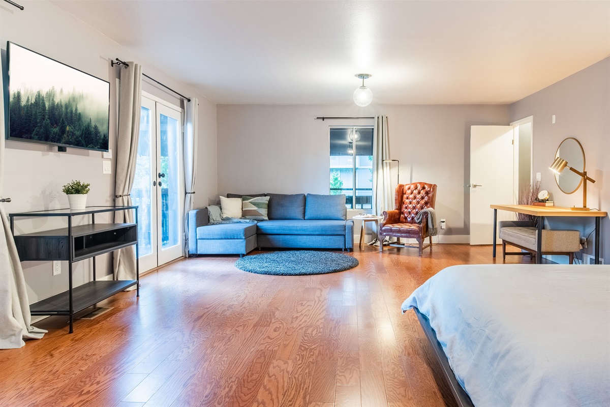 Bedroom 4: Your private lounge area with a sofa bed and desk.
